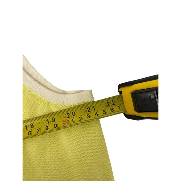 Talbots Womens Sweater Top Size XL Yellow White Knit Crew Neck Pullover NWT - Picture 8 of 10